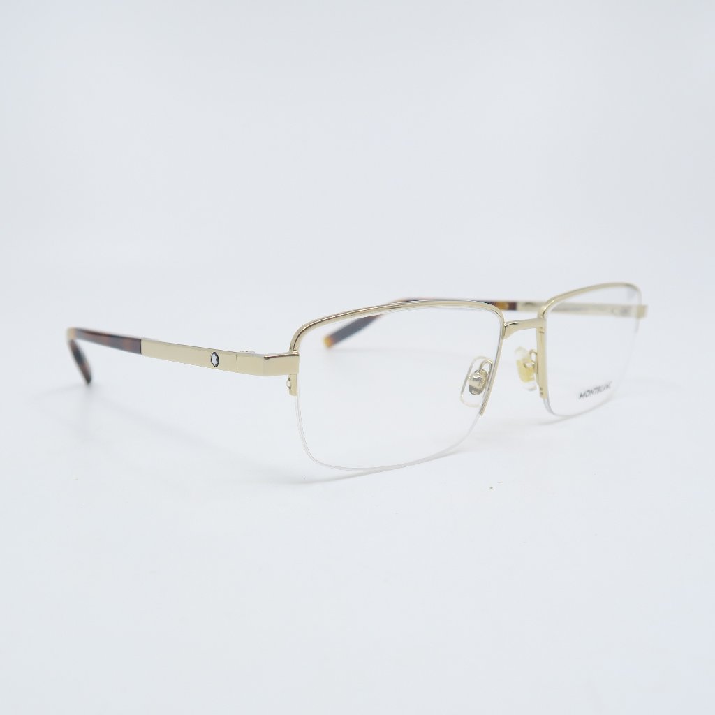 Montblanc Mb0020o 003 56mm Gold & Semi Rimless, New Men's Eyeglasses Frames.